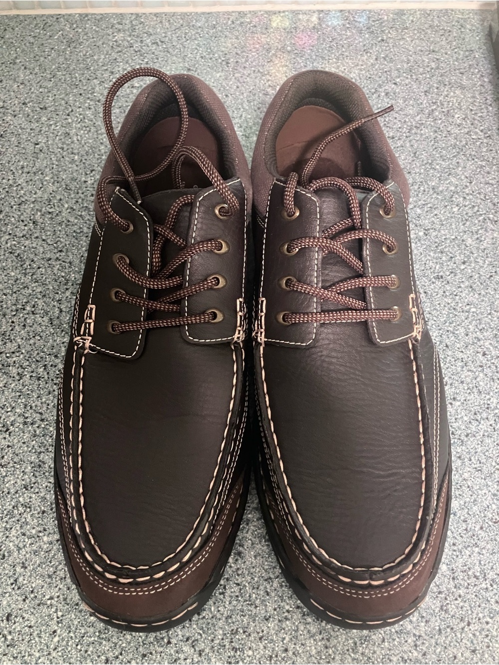 G.H. Bass & Co. Dark Brown Leather Moc Toe Boat Shoes